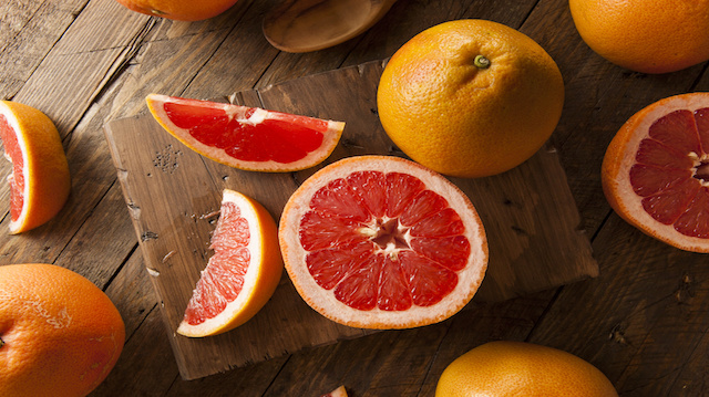 Healthy Organic Red Ruby Grapefruit