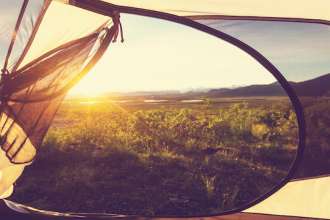 Tent in mountains