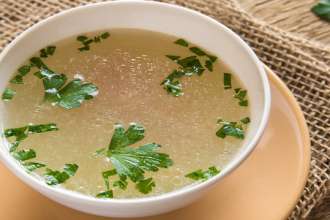 Chicken broth with parsley