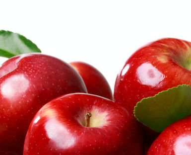 Fresh apples on a white background