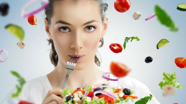 eating healthy food