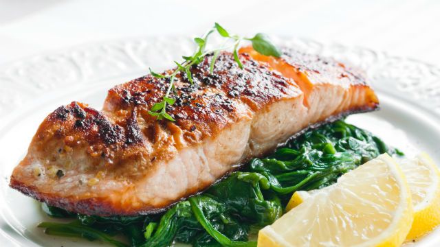 Salmon with Spinach