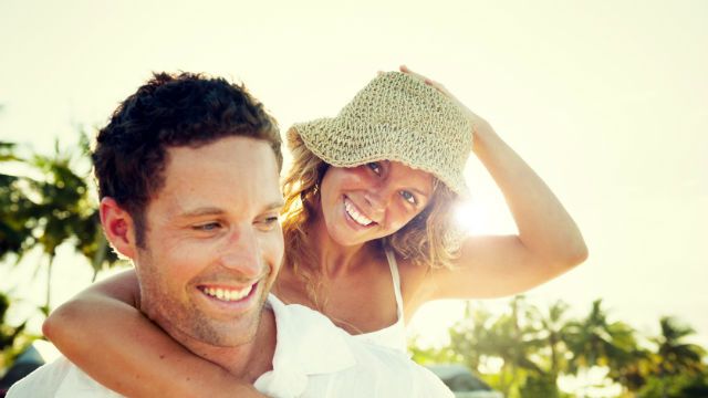 Love Couple Relaxing on the Beach
