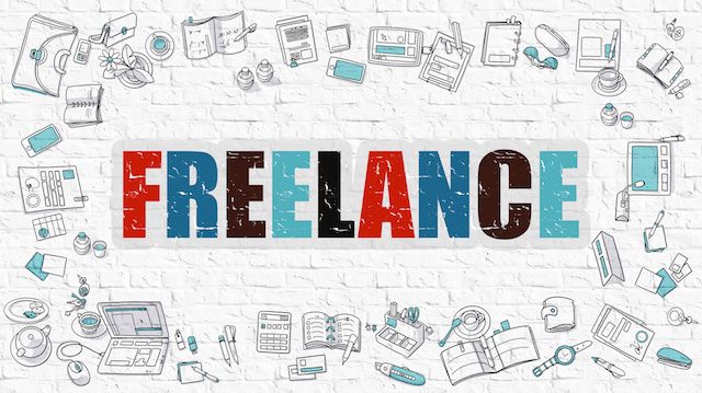 Freelance on White Brick Wall.