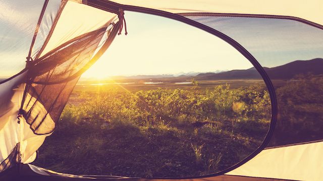 Tent in mountains