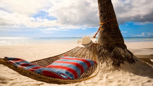 Empty hammock on sun