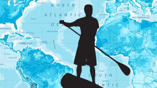 Chris Bertish paddles across the Atlantic