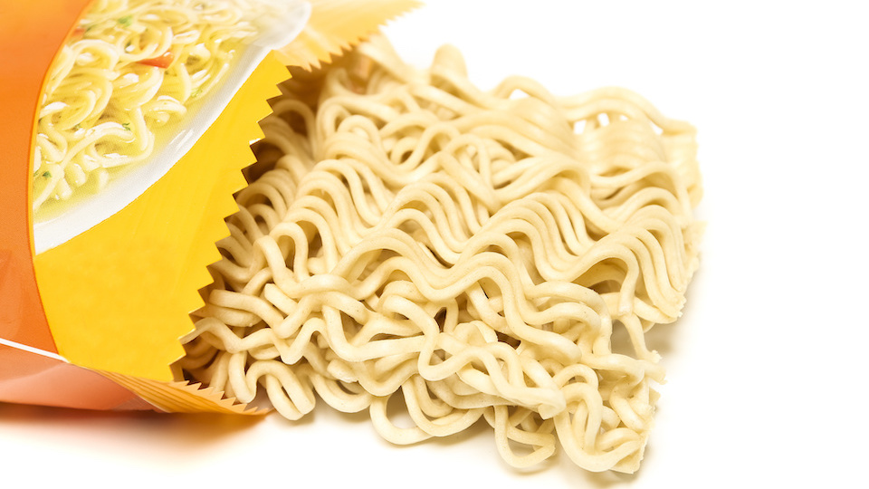 Raw asian ramen instant noodle uncooked isolated on white background ...