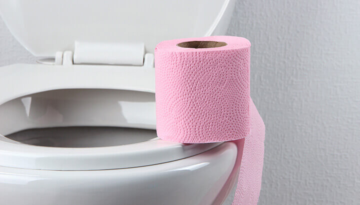 Colored toilet paper is made with artificial dyes, which can irritate your private areas.