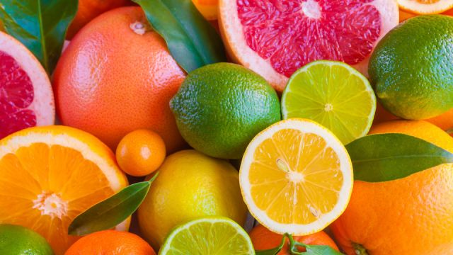 Various citrus fruits (orange, grapeftuit, lemon, mandarine, lime)