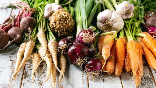Variety of root vegetables