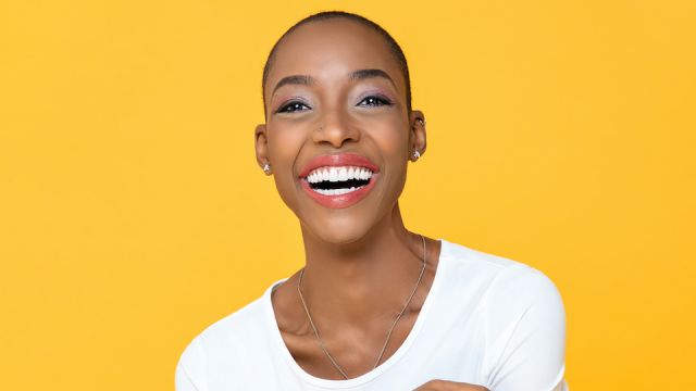 Happy smiling African American woman
