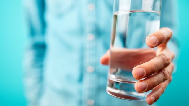 A glass of water
