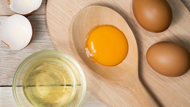 separated egg white and yolk